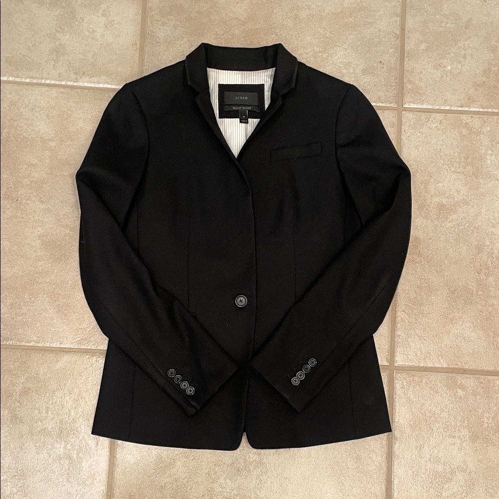 J. Crew Classic Black Wool Regent Blazer
